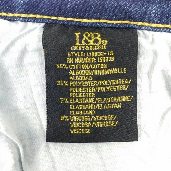 Lucky & Blessed Dark Wash Mid-Rise Boyfriend Destructed Knee Jeans Womens 18 - Picture 12 of 13